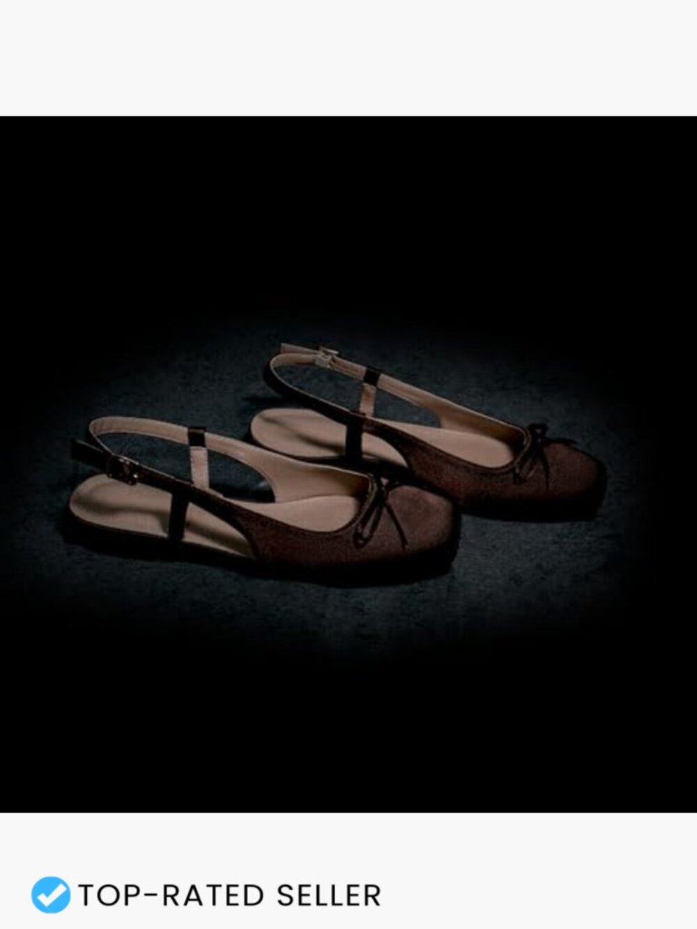 Satin Ballet Flats Slingback Square Toe Bow Dressy Flat Shoes with Ankle Buckles - Picture 7 of 7